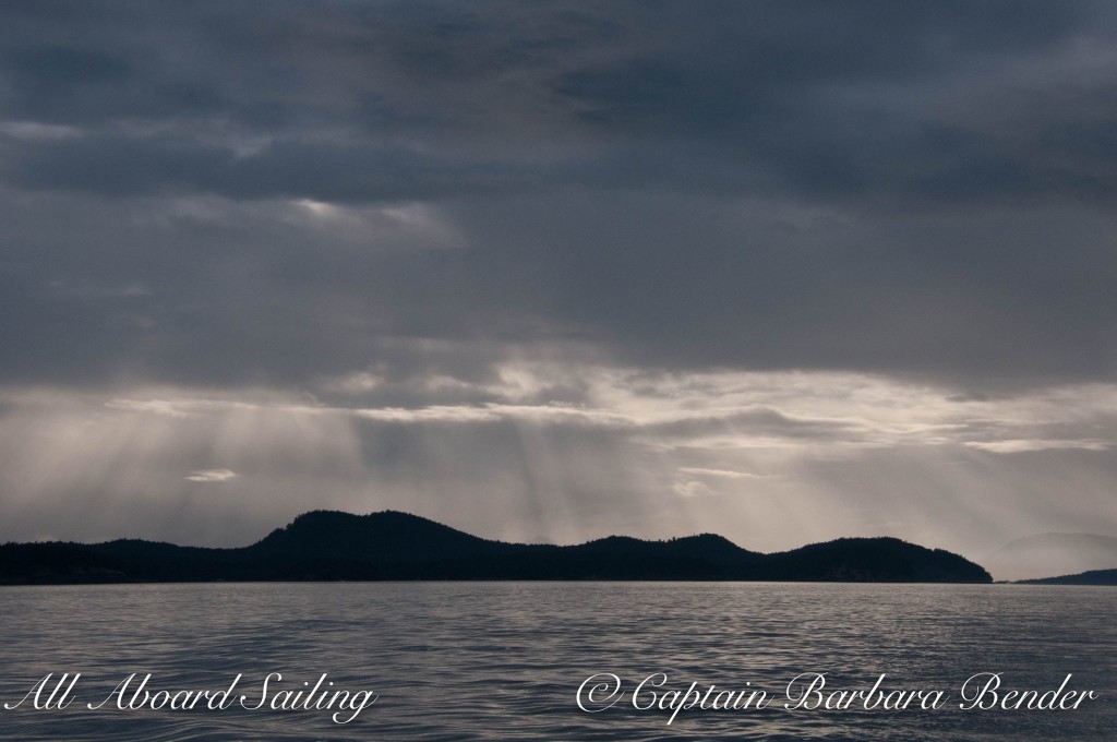 Sunshine rays through the clouds