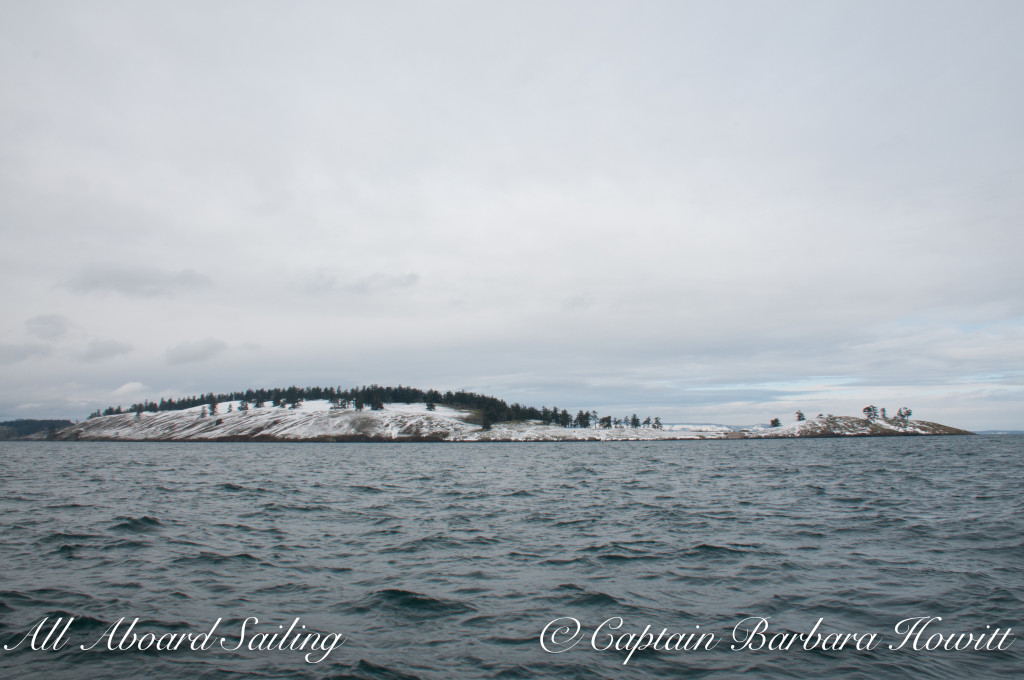 Spieden Island draped in snow