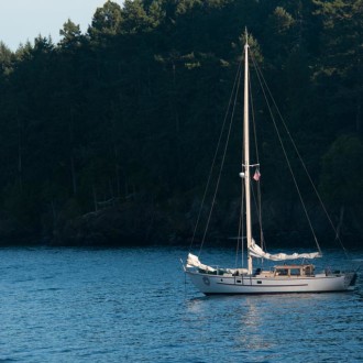 Sailing North from Rocky Bay