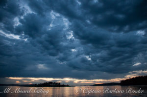 Storm clouds roll in over Yellow Island at Twilight