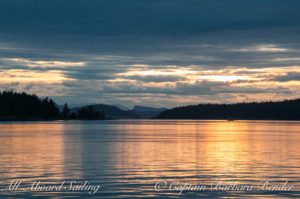 Sunset sailing Orcas Island