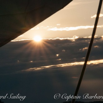Summer solstice sunset moonrise sail