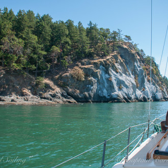 Hot summers day sailing san Juan Islands at 90 degrees in the shade