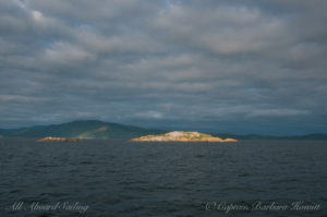 White Rock lit up by the sun
