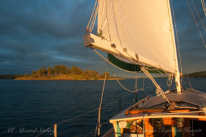 Incredible light as we sailed by Yellow Island