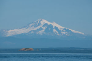 Mount Baker sailing down Boundary Pass