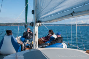 Friends enjoying their sail