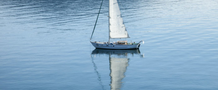Viewing the San Juan Islands from a sailboat