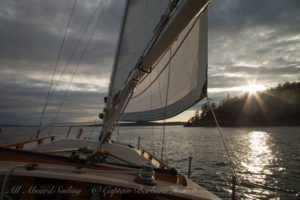Sunset sailing to San Juan Island