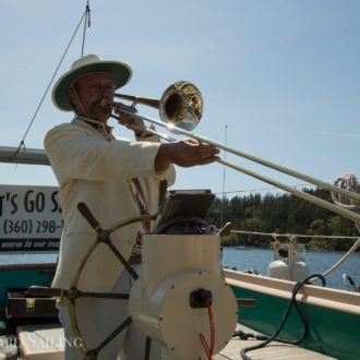 San Juan Yacht club parade sailing on to visit to Yellow Island