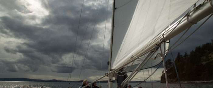 A half day sail in October with dramatic skies