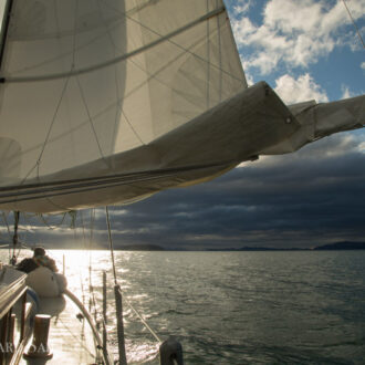 Sailing underneath incredible skies