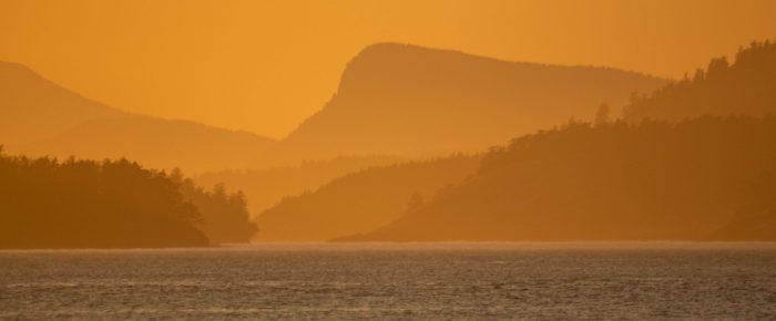 Sunset sail around Flattop, White Rock and down the Orcas coastline
