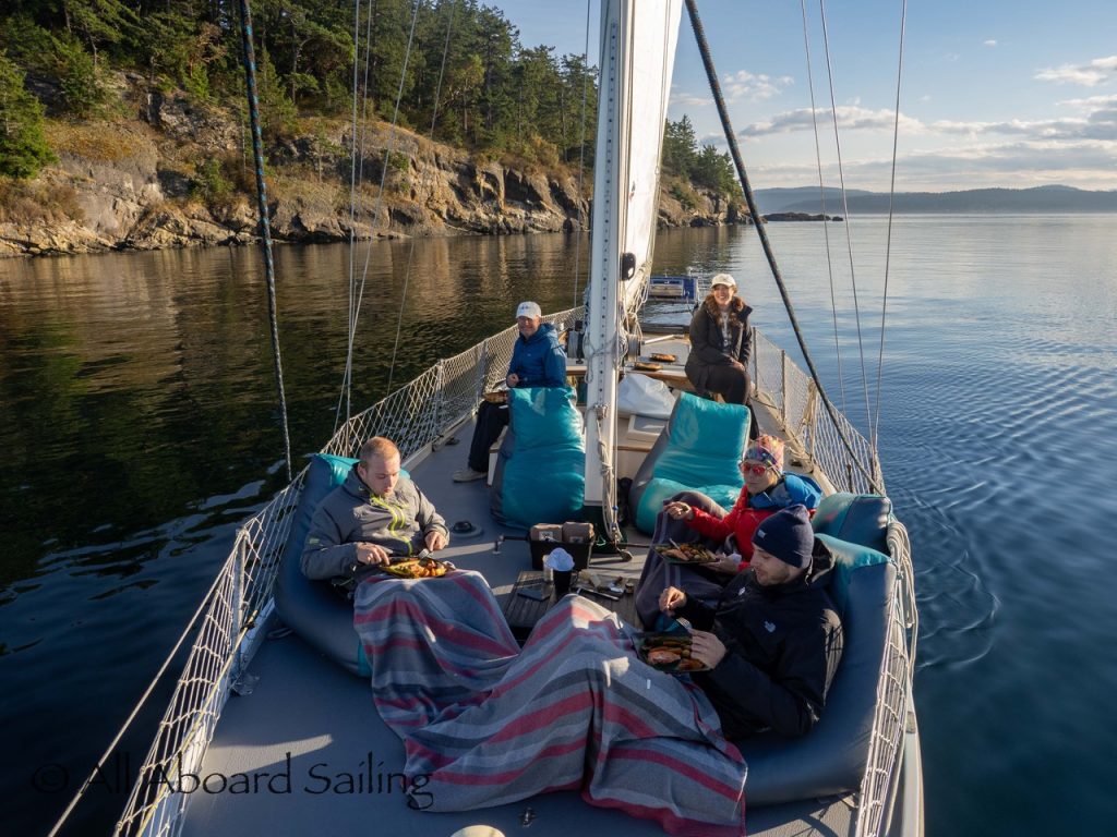 BBQ Sockeye salmon supper by Flattop Island 
